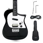 Kadence Astroman Electric Guitar Black and White H-S Pickup with Bag and Guitar Cable, 1 Tone and Volume control