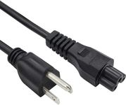 4Ft 3 Prong Power Cord Replacement Power Cable for Computers Laptops TVs Monitors LG LED LCD Smart 1080p HDTV Samsung Acer Asus HP Dell Printer AC Power Cord