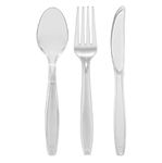 Tithe Plastic Cutlery Set Reusable Clear 200pcs Spoons 200pcs Knives 200pcs Forks Perfect for Party Tableware Picnic Weddings Camping Birthday Parties by Tezraftaar