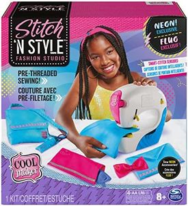 Cool Maker, Exclusive Neon Stitch ‘N Style Fashion Studio, Sews 8 Stylish Projects, Pre-Threaded Sewing Machine Toy, Arts & Crafts Kids Toys for Girls