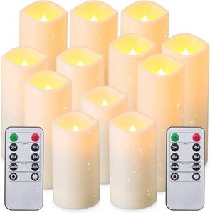 12PC Flameless LED Candles Lights, Battery Operated LED Candles Remote Timer Waterproof Electric Candles Lights for Wedding Home Romantic Décor Candle Lights D5.5*H10/13/15/17.5cm