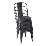 Amazon Basics Metal Dining Chairs - Set of 4, Black