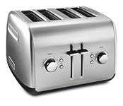 KitchenAid 4-Slice Toaster with Manual High-Lift Lever, Brushed Stainless Steel, KMT4115SX