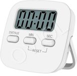 OVIOL Stopwatch Timer for Study Kitchen Timer Large LCD Screen 24hr Digital Display Magnetic Retractable Stand Loud Alarm Stop Watch Countdown Flashing Light Study Timer for Students Cooking (White)