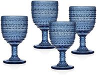 Godinger Wine Glasses Goblets, Beverage Glass Cups - Lumina Blue, Set of 4