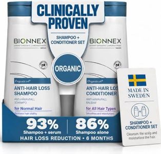 Anti-Hair Loss Shampoo & Conditioner Set for Normal Hair, DHT Blocker for Thinning Hair (2x10.1 fl.oz.) BioTrust Technology, Hair Growth Shampoo, Dermatologically and Clinically Tested, Made in Sweden