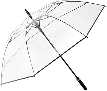 G4Free 62 inch Clear Golf Umbrella Transparent Large Stick Long Umbrella Oversized Auto Open Rain Umbrella Windproof Waterproof with Sleeve for Adult Women Men