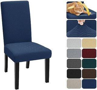 XINEAGE Stuhlhussen 4er Set, Stretch Stuhlhussen für Esszimmerstühle, Universale Stuhlhussen Waschbar Abnehmba für Hotel, Zeremonie, Bankett, Restaurant, Zuhause (Dunkelblau)