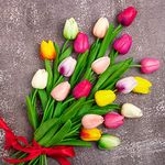 Whaline 20 Pcs Artificial Tulip Flower Tulips Multicolored Real Touch Artificial Tulips for Home Garden Wedding Party Flower Decor (10 Colors)