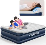 CHERIMOR Air Mattress Queen with Built in Pump, 20.5" High Inflatable Mattress with Integrated Pillow, Portable Self Inflating Blow Up Mattress with Flocked Top, Air Bed for Guests, Home & Camping