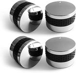 Unicook Gas Grill Control Knob, 4 Pack BBQ Replacement Knobs, Propane Grill Knob Kit, Chrome Plated Plastic with Nonslip Grip, Fits BBQ Grills with D Shaped Valve Stem, Include 4 Knobs and 12 Adaptors