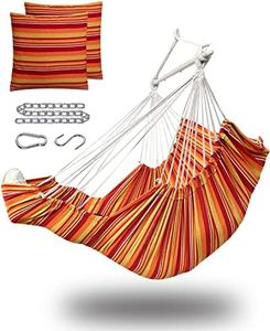 Miztli Hammock Chair Hanging Chair Swing for Bedroom with Foot Rest, Max 500 Lbs, Steel Spreader Bar with Anti-Slip Rings-2 Cushions Included-Indoor and Outdoor