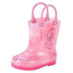 Link Girls Over The Knee Boots Toddler Rain Boots Baby Rain Boots Short Rain Boots for Toddler Easy On Lightweight Skis Boots for Kids Pink