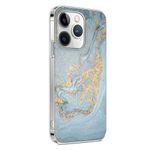 SaharaCase Marble Series Case Compatible with MagSafe for iPhone 15 Pro 6.1-inch Display (2023) [Shockproof Bumper] Rugged Protection Anti-Slip Grip Slim Fit (Blue)