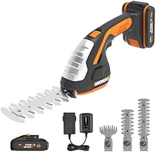 Worx 20V Cordless Grass Shear and Schrubber WG801E, PowerShare, 3pc Blades, Quick Blade Change, 1 Battery