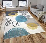 Modern Style Rugs Venus Modern Contemporary Colourful Floral Winterland Grey Blue Cream Gold Teal Accessories For Living Room Rug 160x230cm