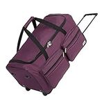 MONZANA® Travel Duffel Bag | 85L | 2 Smooth Running Wheels | 3 Outer Pockets | Lightweight | Foldable | Gym Bag Sports Holdall | Large Travel Hand Luggage | Violet Purple