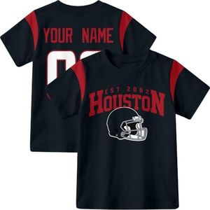 KREDE Houston T Shirt Custom Name Number for Kids Boy Girl Gift