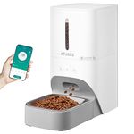 Automatic Cat Feeders,4L Pet Dry Food Dispenser with 2.4G WiFi App Enabled Pet Feeder Stainless Steel Bowl & Twist Lock Lid,Timed Pet Feeder to 1-10 Meals Per Day & 30s Meal Call Granary for Cats/Dogs