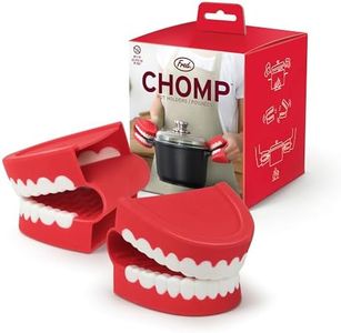 Genuine Fred Chomp Pot Holders, Oven Mitts, Set of 2, Chattering Teeth Inspired, Heat Resistant Silicone Oven Grips, Fun, Quirky Kitchen Gadget and Accessory