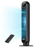 Dreo Silent Tower Fan, 24ft/s Velocity Electric Cooling Fan with Remote Control 90° Oscillating 4 Speeds 4 Modes 8H Timer LED Display, 34dB Quiet Standing Bladeless Floor Fans for Bedroom, Black