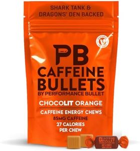 Caffeine Bullet 80 Chocolate Caffeine Chews. Each 85mg Caffeine - Chocolate Orange Energy Gummies: Kick Faster Than Energy gels for a Cycling, Endurance Sports & Stay Awake Chocolate Boost