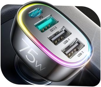 USB C Car Charger, 45W 4 Ports Super Fast Car Charger Adapter, PD3.0 & QC3.0 30W Type C Car Charger Compatible with iPhone 14 Pro Max/Pro/Samsung Galaxy 22/Google Pixel, Cigarette Lighter USB Charger