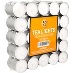 Tea Lights Candles 8 Hour Long Burning Tealight Candles Unscented White 50 Pack