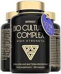 Probiotics Complex 50 Billion CFU - Bio Cultures Probiotics for Gut Health - Vegan Probiotic Supplements for Women Men Adults - 60 Acid-Resistant Capsules - 15 Strains with Prebiotics & Acidophilus