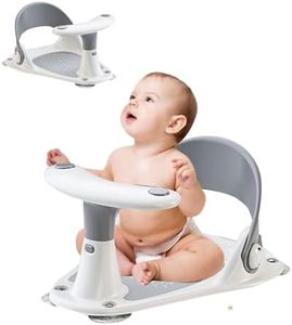 Baby Bath Seat with Water Thermometer for Infants Baby Bathing, Non-Slip Baby Bathtub Seat, Portable Foldable Baby Bath Tub Seat for Infant Toddler 6-36 Months (Grey)