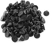 Rubber Pin Backs, 50PCS Lapel Pin Backs, Pin Safety Backs for Brooch Tie Hat Badge Insignia, Black