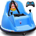 Zupapa 12V Bumper Car for Kids Toddler 1.5-6 Years with Remote Control Bluetooth Music 3 Speeds DIY License Plate Electric Ride on Toys Pass CPSIA ASTM Tests with CPC FCC certifications