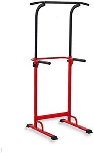Pull up Fitness Barra de tracción Ajustable Estación de musculación Dips Station Silla Romana (Roja)