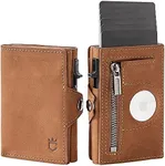 Gemonklee Men's Slim Wallet, Brown 3.0, 100% Full Grain Leather, RFID Protected, Airtag Wallet Holder, 3" L x 4" W x 0.8" H