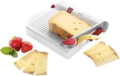 Westmark Germany Multipurpose Stainless Steel Cheese and Food Slicer with Board and Adjustable Thickness Dial (White) -