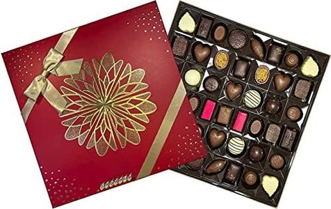 Belgian Luxury Chocolates 46 Piezas - En Caja Regalo de Lujo. Bombones Fabricados en Bélgica. El Mejor Chocolate Belga. Incluye Bombones Chocolate Negro, Blanco, Con Leche, Con Avellana.