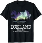 Icelandic Map Fire Ice Northern Lights Icelandic Souvenir T-Shirt