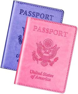 Herain Passport Holder for Travel 2 Pcs, Passport Cover Wallet Case Women Men Family Travel Cruise Ship Essentials, Passport Book Holders Travel Gifts Vacation Must Haves