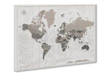 World Travel Map Push Pin on Canvas - Detailed World Map Pin Board - Travel Destinations Map World Map Wall Art by Pin Adventure map