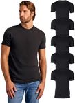 True Classic Mens T-Shirts - Short Sleeve Crew Neck Plain T Shirt for Men, Pack of 5, Black, 2XL