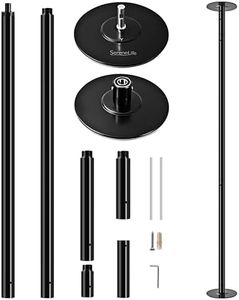 SereneLife Professional Spinning Dancing Pole – Portable & Removable Fitness Pole, Adjustable 82–108”, 1102 lbs Capacity, Strong Steel, Anti-Rust Black Surface for Home Gym, Club, Dance, Training