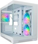 TECWARE VXN Evo mATX Infinity View Case White w/ 3 x (2 x Reverse Bladed) ARGB Fans Daisy Chain/Motherboard connector for Sync