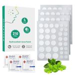 Blemish Patches - 4 Size (210 Patches) Hydrocolloid Patch Dots for Face Invisible Hydrocolloid Spot Covers, day and night 2 Version (S, count, 210)