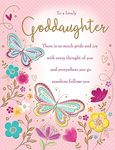 Piccadilly Greetings Traditional Birthday Card Goddaughter - 8 x 6 inches,Pink