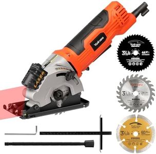 Yunirvana Compact Circular Saw, 480W Power, 3500 RPM, 28.5mm Max Cutting Depth, Includes 3X 85mm Blades, Laser Guide for Precision, Ideal for Cutting Wood, PVC, and More