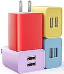 USB Wall Charger, 4-Pack 2.1A Dual Port USB Cube Power Adapter Wall Charger Plug Charging Block Brick Box Compatible with Phone 15 14 13/12 Pro Max/Mini/11/XS/XR/X/8/7 Plus, iPad, Samsung, Android