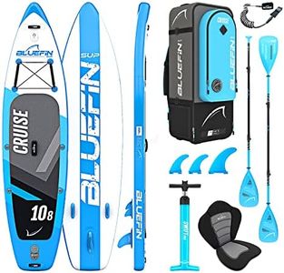 Bluefin Cruise SUP Board Set | Aufblasbares Stand Up Paddle Board | 6 Zoll Dick | Fiberglas Paddel | Kajak Sitz | Komplettes Zubehör | 5-Jahres-Garantie | 10’8, 12��’, 15’