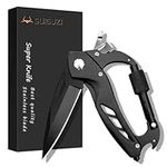 GUIGUZI Locking Carabiner Camping Multitool, Gifts for Men, 6 in 1 EDC Carabiners Keychain with Bottle Opener, Window Breaker and Screwdriver, Survival Gear for Outdoor Camping Hiking