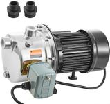 VEVOR 3/4HP SUS304 Stainless Steel Shallow Well Jet Pump, 115 Volt, 18.5 GPM 131 FT Maximum Head Irrigation Water Pump, for Agricultural Garden Irrigation System High-Rise Water Supply Shower Booster