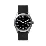 Vaer Men’s Field Watch, Quartz Movement for Accurate & Reliable Timing, Scratch Resistant Sapphire Crystal, Locking Screw-Down Crown, Iconic Replica of A-11 Military Watch, Black - Calendar Field,